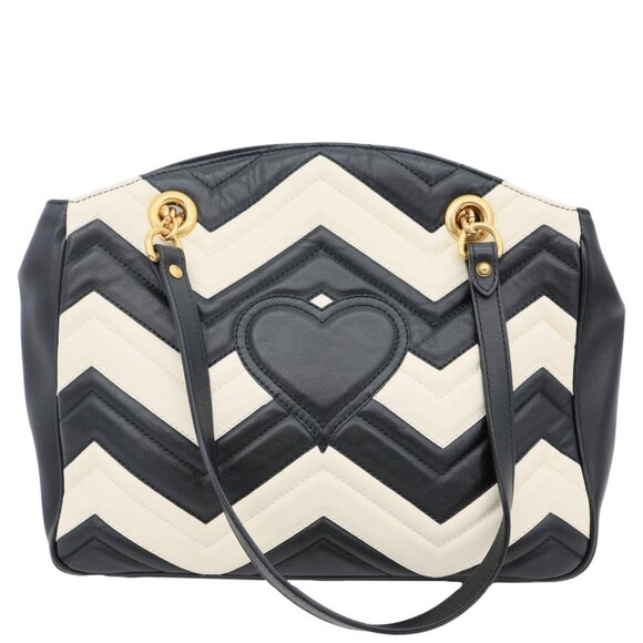 Gucci  GG Marmont Quilted Leather Chain Tote Bag Black 443501